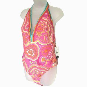 Trina Turk V-Plunge Pink 25th Anniversary Swimsuit